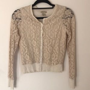 Lace Cream and Baby Pink Sweater